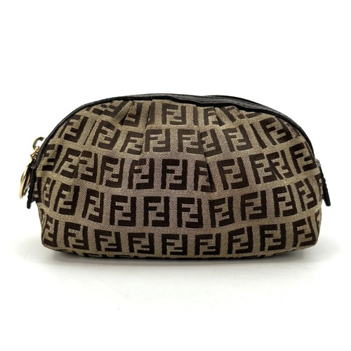 FENDI Pouch Zucca Zucchino Borsa Nylon Autentica