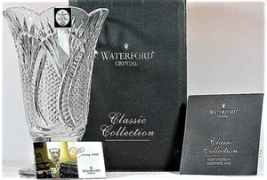 NEW Waterford CRYSTAL Seahorse FOOTED Vase 10" SCALLOPED Edge #108095 NEW 1stED - Picture 1 of 6