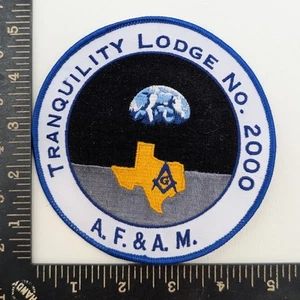 Tranquility Lodge No. 2000 Patch AF&AM Masonic Earth Moon Texas Emblem - 5" - Picture 1 of 2