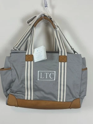 NWT Pottery Barn Kids Diaper Bag Gray/Tan Canvas Tote with Changing Pad - Image 1 of 4