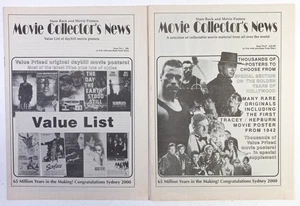 2 X STARS ROCK AND MOVIE POSTERS MOVIE COLLECTOR'S NEWS #1 & 9 1990S. VERY GOOD - Bild 1 von 6