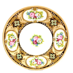Plato Morimura Noritake Vintage Pintado a Mano Multicolor Floral Dorado Moriage 7.5" - Imagen 1 de 12
