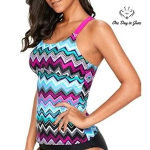 Dokotoo Tankini Oberteil mit Ringelmuster und Racerback Größe S - Bild 1 von 4