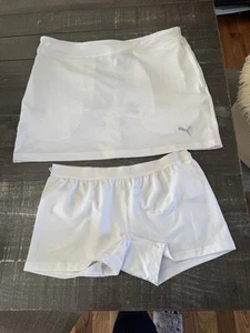 PUMA NWT Girls Solid Knit Skirt With Shorts Bright White Size XL UPF 50+ - Picture 1 of 4