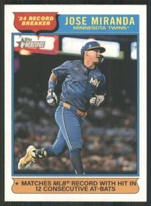 2025 Topps Heritage #4 Jose Miranda RB Minnesota Twins TW808 - Picture 1 of 2