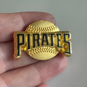 Vintage Pittsburgh Pirates Gold Baseball Wordmark Enamel Lapel Pin MLB - Picture 1 of 4