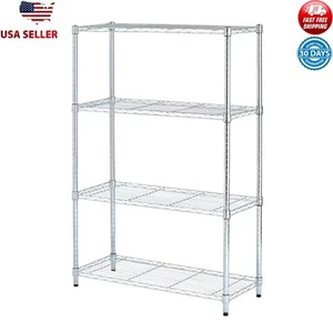 4-Shelf Adjustable Stainless Steel Utility Wire Shelving Unit 36x14x54 Silver - Picture 1 of 5