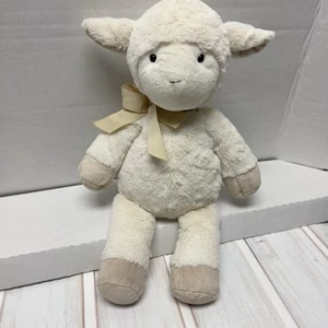 Pottery Barn Kids White Lamb Sheep Bow 16” Stuff Animal Plush Lovey Easter PBK - Picture 1 of 9