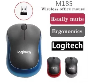 🖱️Logitech M185 Wireless Mouse 2.4GHz USB Silent Optical For PC Mac Laptop-RED - Picture 1 of 5