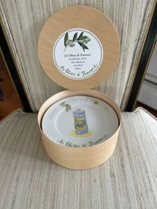 Crate & Barrel LES OLIVES DE PROVENCE 7.5" Appetizer Plate Set of 6 NEW! - Picture 1 of 7