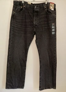 *New* Levis 501 Original Jeans Mens 40x30 Black Button Fly Straight Leg - Picture 1 of 9