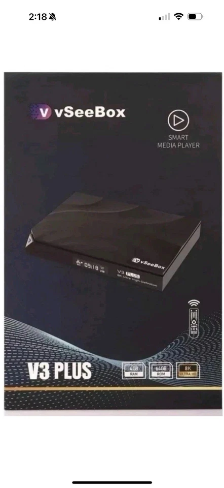 2025 vSeeBox V3 Plus Android TV Box | 64GB | Voice Remote | 4K UHD | Free Ship - Image 1 of 1