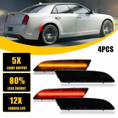 4 luces de señalización laterales de parachoques delantero y trasero de humo para Chrysler Crossfire 2004-2008 Foto 1 de 4