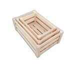 Wooden Crates, Set 3 in 3 Different Sizes, Unpainted
