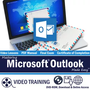 Learn Microsoft OUTLOOK 2013 2010 Training Tutorial DVD & Digital Course 4 Hours - Picture 1 of 7