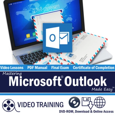 Learn Microsoft OUTLOOK 2013 2010 Training Tutorial DVD & Digital Course 4 Hours - Image 1 of 4