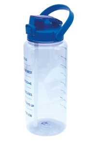 New Tesco Blue Tracker Water Bottle 2L Flip Lock Leakproof Gym Sports Hydration - Picture 1 of 7