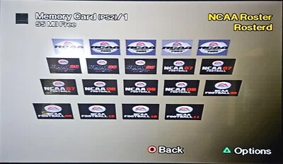 NCAA 2003 - 2011 Football Real Roster ALL Files PS2 Memory Card Madden Draft - Image 1 of 3