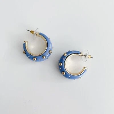 J. Pendientes de aro de resina brillante Crew Factory (Peri polvoriento) Foto 1 de 3