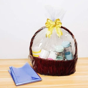 Basket Cellophane Shrink Bags, 24x30 inch, Shrink Wrap Bags Large, Clear(10 Pcs) - Picture 1 of 7
