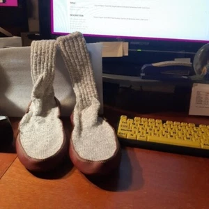Original Slipper Socks W Cloud Cushion Comfort Off White Knit Sz W9-10/M7.5-8.5 - Picture 1 of 5