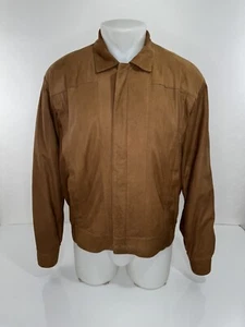 Beautiful NEIMAN MARCUS Vintage SUPPLE LEATHER Shoulder Pads Full Zip L Jacket - Picture 1 of 9