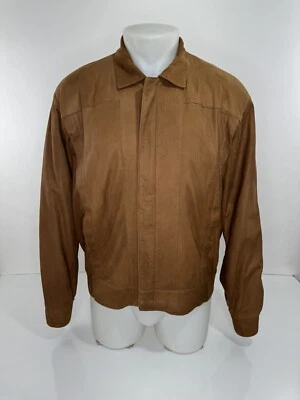 Hermosa Chaqueta NEIMAN MARCUS Vintage CUERO FLEXIBLE Almohadillas para el Hombro Cremallera Completa L Foto 1 de 4