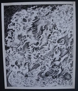 Disegno Inchiostro Composizione Surrealista Firmato Gustav von Der Loo (K - Foto 1 di 6