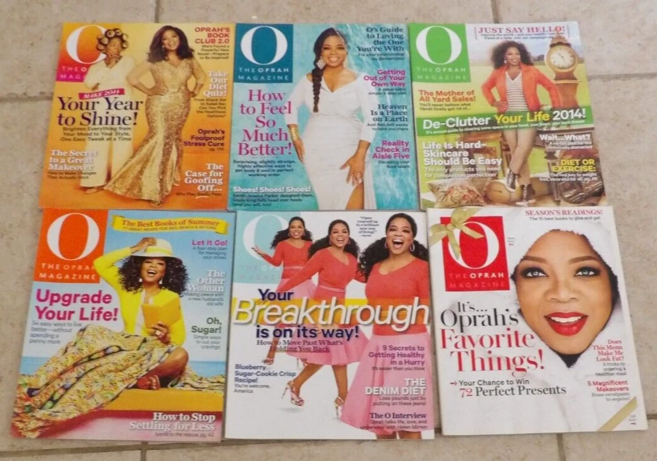O The OPRAH Magazine 2014 Lot of 6 Back Issues Oprah Winfrey FAVORITE THINGS - Image 1 of 1