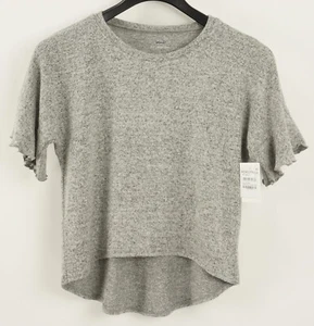 New 1901 Kids XL Short Sleeve Grey Heather Ruffle Brushed Knit Ultra Soft Top - Picture 1 of 9