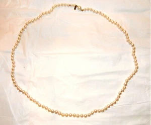 Vintage Marvella Off White Faux Pearl Necklace 30" Long - Picture 1 of 3
