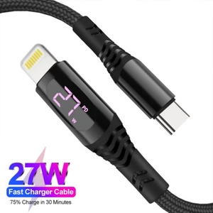 27W Fast Charger USB C to iPhone Charging Cable for iPhone 14 13 12 11 Pro Max 8 - Picture 1 of 13