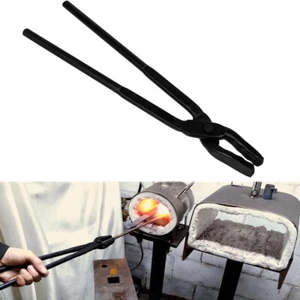 17" Forge Wolf Jaw Blacksmithing Tongs For Beginner Bladesmiths Craftsmen Master - Picture 1 of 8