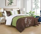 Chezmoi Collection Simon 7-Piece Bamboo Embroidered Bed in a Bag Comforter Se...