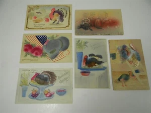 Vintage Erntedank Postkarten Lot 6 geprägt und Airbrush - Lot P01 - Bild 1 von 8