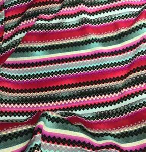 Pink & Turquoise Diamonds - Crepe de Chine Fabric - Picture 1 of 1