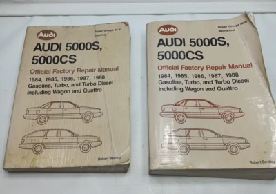 AUDI 5000S 5000CS 1984-1988 Manual de reparación oficial de fábrica Juego de 2 volúmenes Bentley Foto 1 de 4