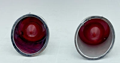 1961 1962 Chevrolet Corvette Brake Lights Parking Lamps C2 Chrome Housing Pair - Image 1 of 4