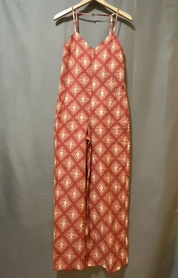 NUEVO CON ETIQUETAS ZARA Mujeres Sin Mangas Correa Espalda Abierta Pierna Ancha Jami Mono Talla S Terracota Foto 1 de 4