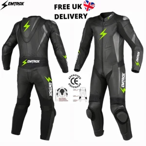 Kids Adult Black Mini Motocross Motorbike Motorcycle Race Leather Suit CE Armour - Picture 1 of 5
