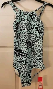 NEW Seafolly women’s Aloha One Piece Jungle Warrior 14 Aqua Marina NWT - Picture 1 of 5