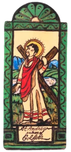ST ANDREW THE APOSTLE SCOTLAND GOLFERS PERFORMERS HANDCRAFTED WOOD 7.75" PLAQUE - Picture 1 of 3