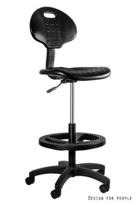 UNIQUE Laborstuhl Arbeitsstuhl Werkstattstuhl Drehstuhl Arbeit MIT ROLLEN - Halcon