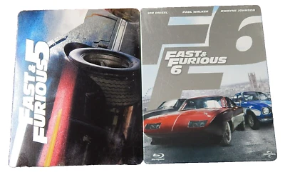 FAST & FURIOUS 5 and 6 lot SteelBook 2 Disc Blu Ray + DVD UK Import Region Free Foto 1 de 4