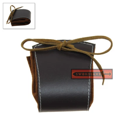 Bolso Nórdico Vikingo Cuero Marrón con Cordón Monedero Medieval Cinturón Bolsa Cartera Foto 1 de 3