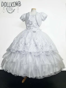 First holy Communion Dresses Girls. Vestido De primera comunion desmontable 7-24 - Picture 1 of 14