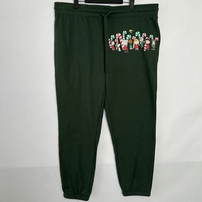 Pantalones de chándal Peanuts Christmas talla XL verde 40x29 polar vacaciones Foto 1 de 4