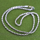 Collier vintage en argent sterling 20", 3 mm, chaîne de corde diamant 925