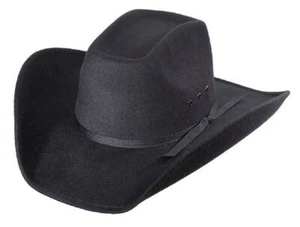 Black Western Cowboy Hat 8 Second Rodeo Ranch Festival Hat - Picture 1 of 1