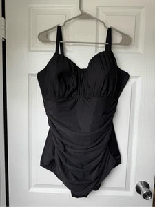 Miraclesuit One Piece Bathing Suit Size 24 Women's Black Padded Swim Suit - Picture 1 of 4